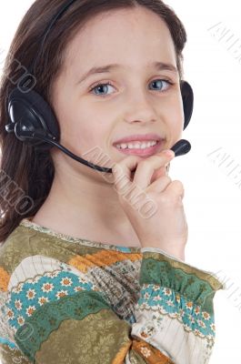 girl with headset