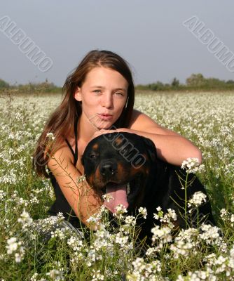 girl and rottweiler