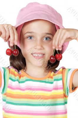 Girl with cherries