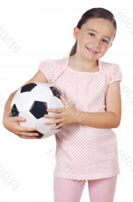 girl holding a soccer ball