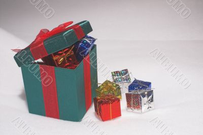 Christmas Present Gift Boxes in the Snow
