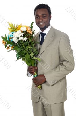 Man with flowers
