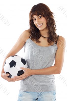 Girl with soccer ball