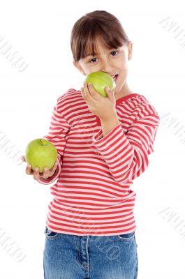 Girl eating an apple