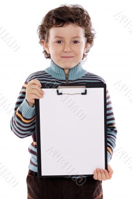boy with clipboard