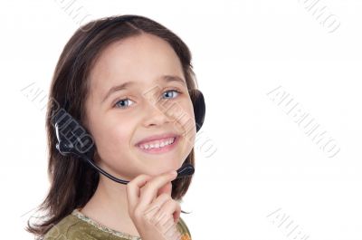 girl with headset