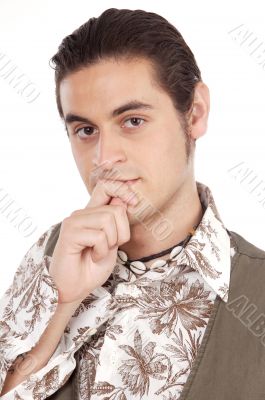 attractive young thinking
