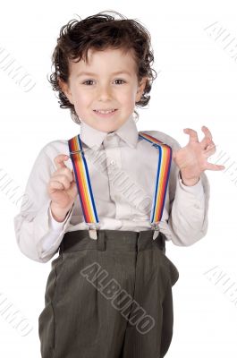 Boy with suspenders
