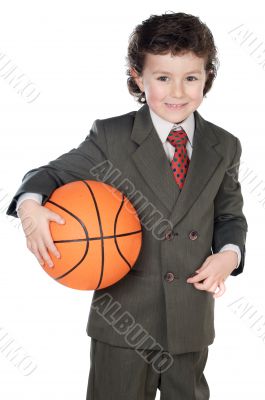 Boy with basketball ball