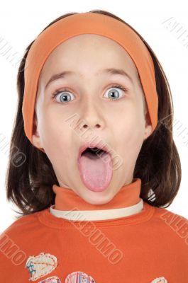 girl sticking out her tongue