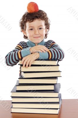 Adorable child studying