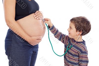 Boy with stethoscope