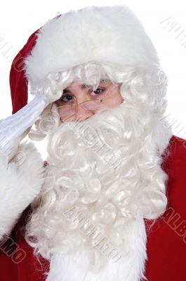 Santa Claus saluting