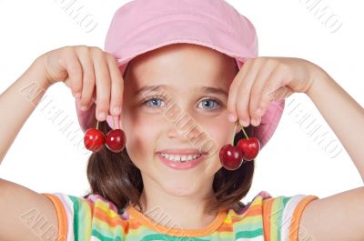 Girl with cherries