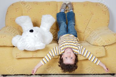 Boy and teddy bear