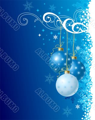 blue christmas background / vector illustration