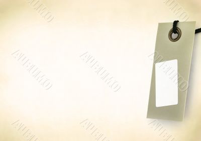 price tag against old-fashioned background