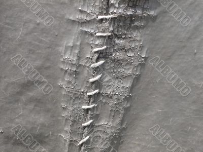 close-up white stitch