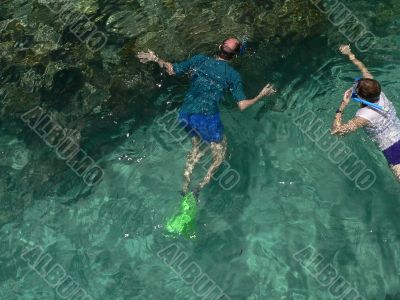 snorkeling people