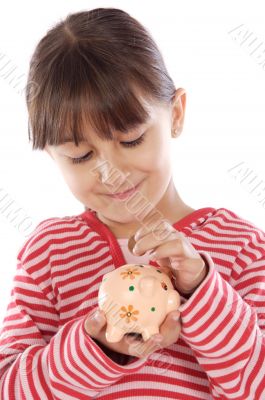 girl whit money box