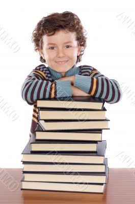 Adorable child studying