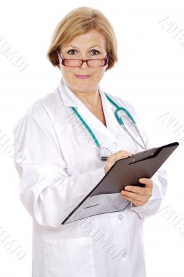 doctor writing