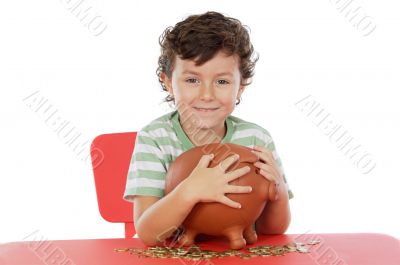 boy whit money box