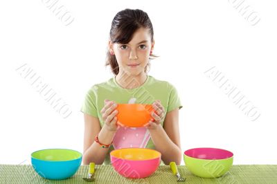 Girl with bowl