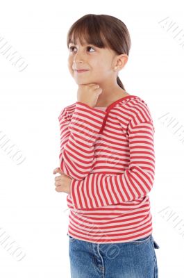 Adorable girl thinking
