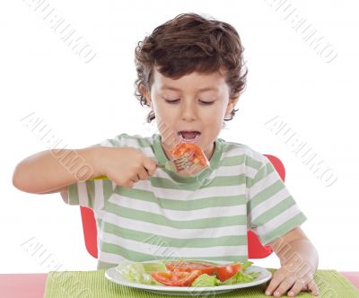 Healthy child eating