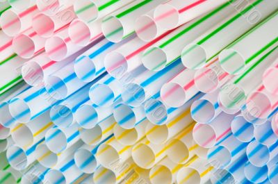 Colourful drinking straws