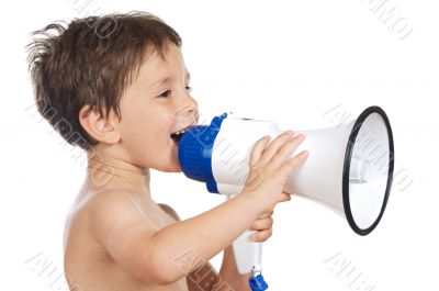 child with a megaphone