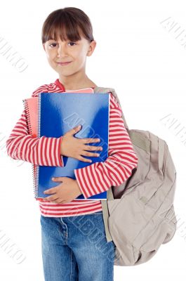 adorable girl studying