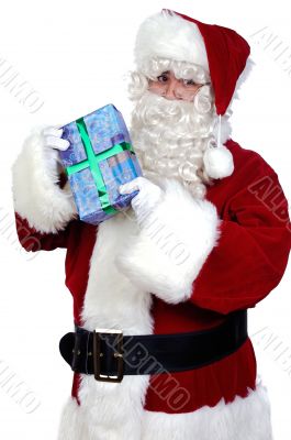 Santa Claus with a gift