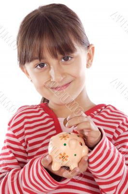 girl whit money box