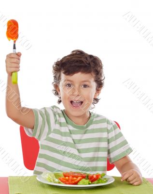 Healthy child eating