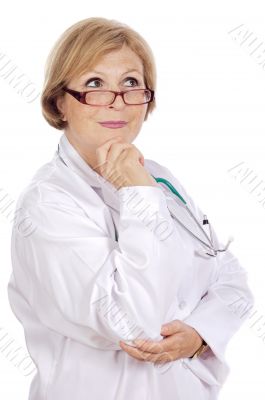 Female doctor thinking