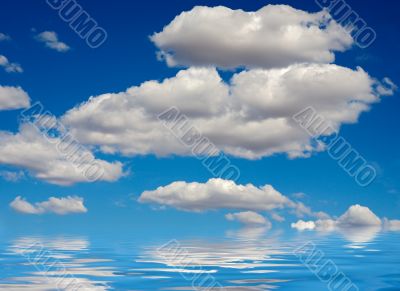 blue sky reflected