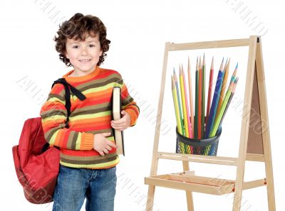child studying