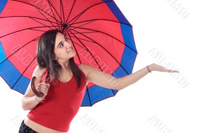 attractive woman whit umbrella
