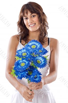 girl with flowers