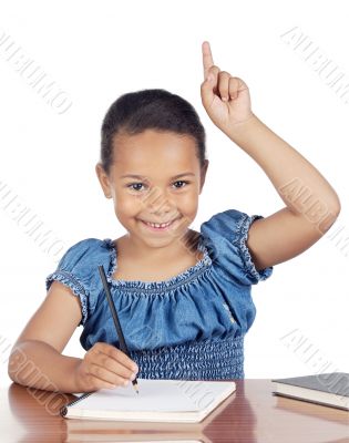 adorable girl studying