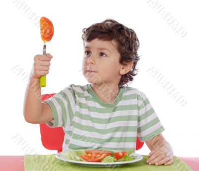 Healthy child eating