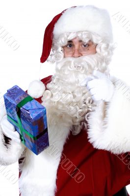 Santa Claus with a gift