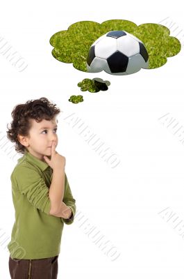 adorable boy thinking
