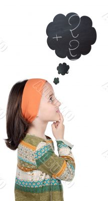 girl thinking in numbers