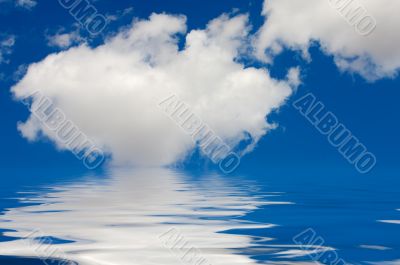 blue sky reflected