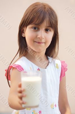 Girl drinking milk