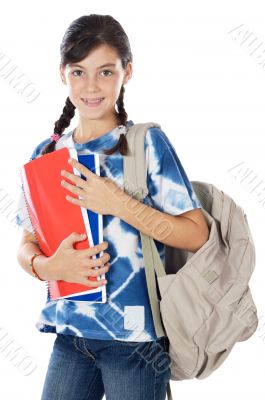 adorable girl studying