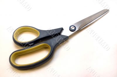 scissors with blackly-yellow pens
